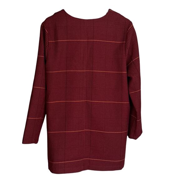 Laurie Felt Los Angeles Zoe Burgundy Plaid Wrap Coat US M - Picture 3 of 5